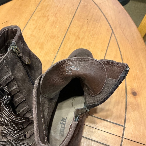 Women’s brown suede wedge booties - Picture 5 of 6